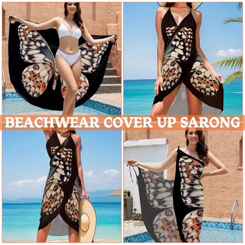 PALAY® Beach Wear Dress for Women Butterfly Print Swimming Suit Waterproof Adjustable Straps Cover Up Sarongs Bikini Set Lightweight Swimsuit Vacation Outfits 3PCS PALAY® Beach Wear Dress for Women Butterfly Print Swimming Suit Waterproof Adjustable Straps Cover Up Sarongs Bikini Set Lightweight Swimsuit Vacation Outfits 3PCS